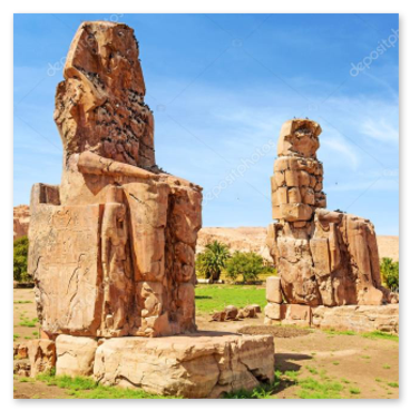 Die Memnonkolosse am Westufer von Luxor