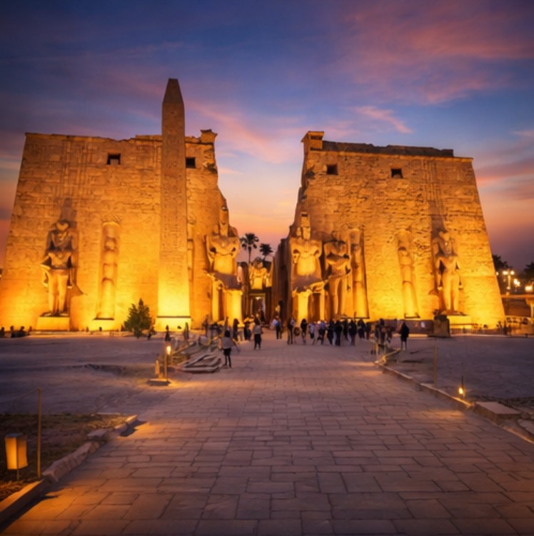 Tempelanlage in Luxor bei Sonnenlicht